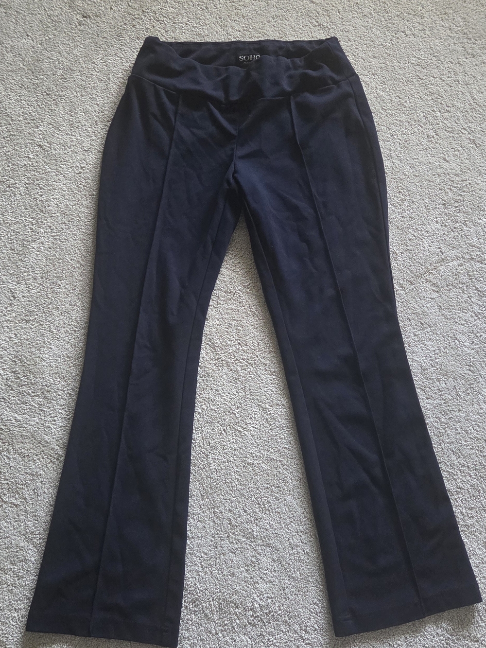 Soho Black Boot-Cut Ponte Pants